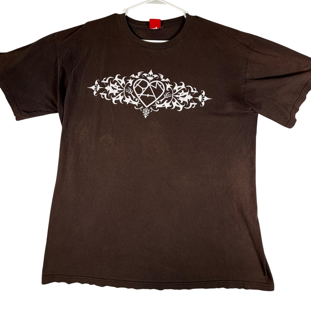 Vintage Element Bam Margera Heartagram Skate T-Shirt Brown Y2K Mens L Large